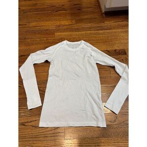 Lululemon Swiftly Tech Long Sleeve Crew Heathered White size 4